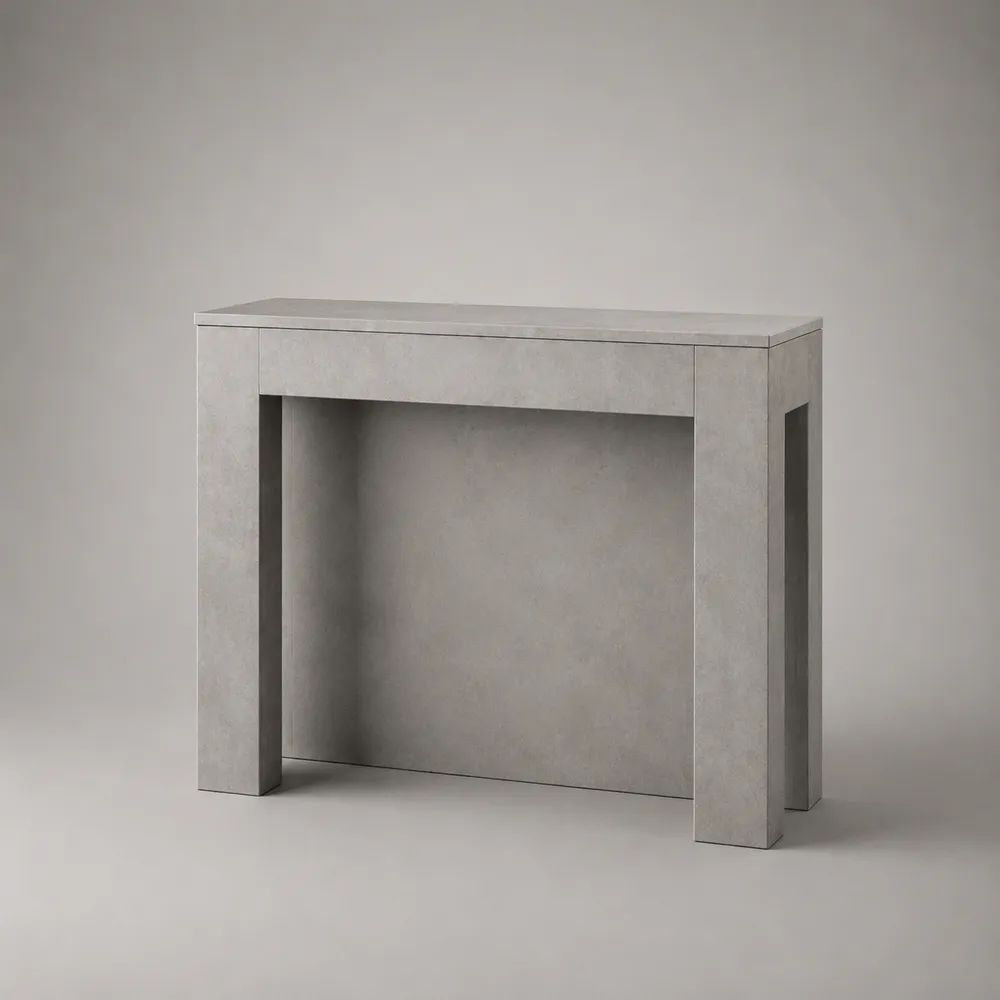 Rechteckiger Konsolentisch aus Holz, Grau, 100 × 30 × 80 cm