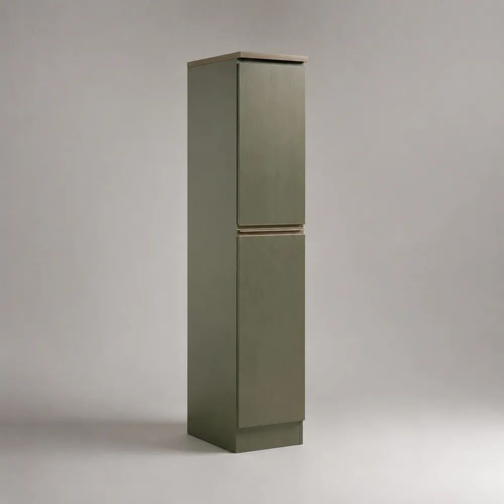 Küchenhochschrank mit 2 Türen aus MDF und Spanplatte, Olivgrün/Taupe, 30 × 30 × 180 cm